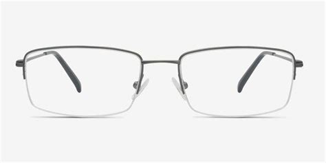 Kanick Rectangle Gunmetal Semi Rimless Eyeglasses Eyebuydirect