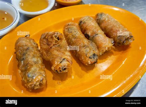 A Delicious Crispy Vietnamese Fried Spring Roll Stock Photo Alamy