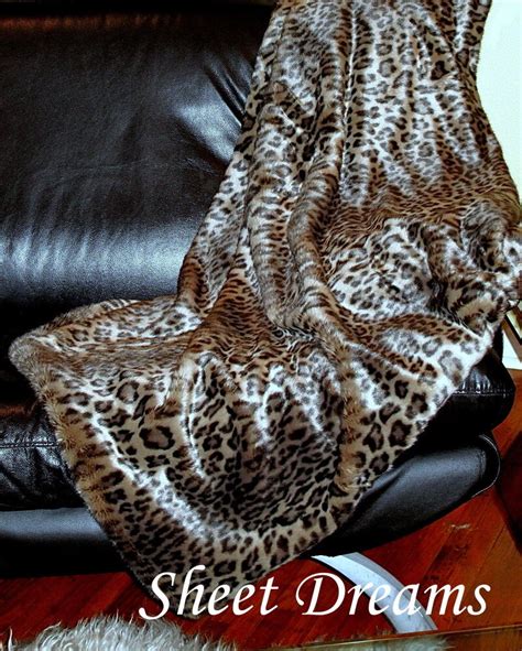 Cynthia Rowley Snow Leopard Faux Fur Throw Blanket New Tags Ebay