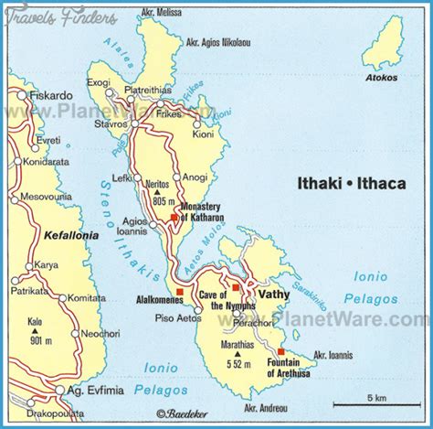 Ithaca Ithaki Map - TravelsFinders.Com