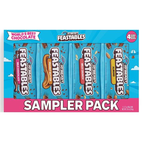 Buy Mr Beast Feastables Beast Bar Milk Chocolate Sampler Pack Milk