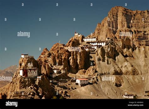 Picturesque View Of Dhankar Monastery In Spiti Valley Himachal Pradesh