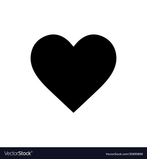 Flat Monochrome Heart Icon For Web Sites And Apps Minimal Simple Black