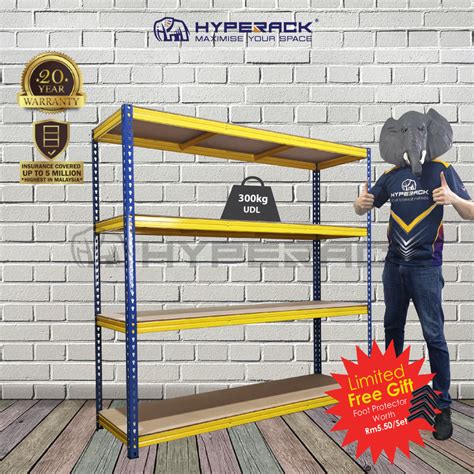 hyperack  levels boltless rack blue yellow beige shelf rack storage