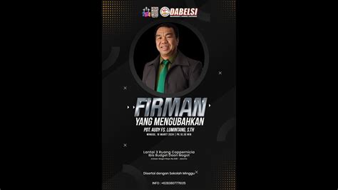 Live Ibadah Minggu 10 Maret 2024 Firman Yang Mengubahkan Pdt