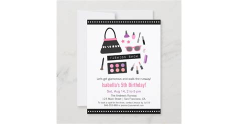 Makeup Fashion Show Birthday Party Invitations Zazzle