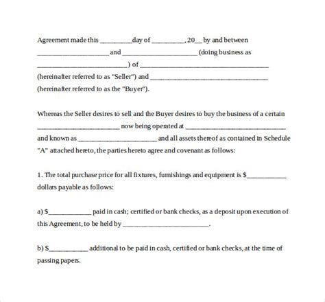 FREE 7+ Business Purchase Agreement Templates in PDF | MS Word
