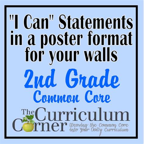 2nd Grade I Can Standards In A Poster Format The Curriculum Corner 123