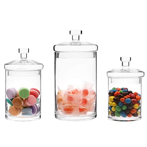 Myt 6 Piece Clear Glass Apothecary Jar Set With Clear Lid