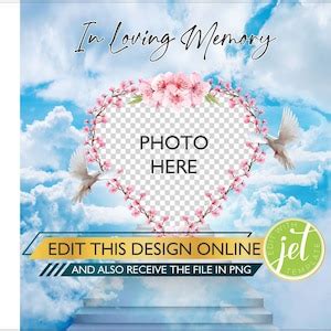 In Loving Memory PNG Photo Template Memorial PNG Funeral Poster Cropped