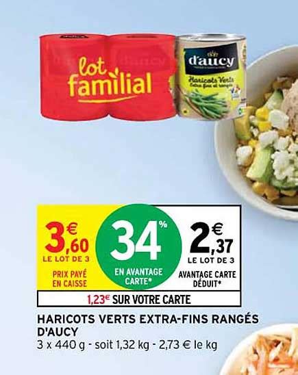 Promo Haricots Verts Extra Fins Rang S D Aucy Chez Intermarch