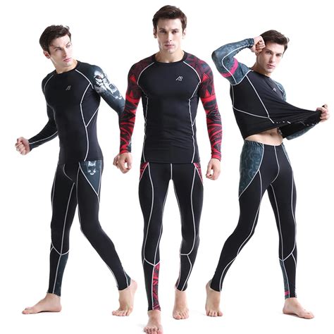 Men S Skin Tight Mma Workout Fitness Suit Compression Shirts Pants