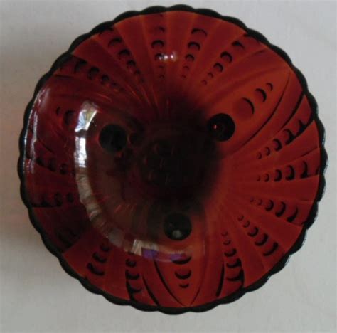 Vintage Anchor Hocking Ruby Red Color Pressed Glass Bubble Designed Collectible Serving Bowl