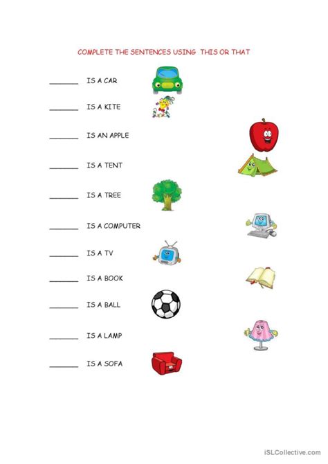 Thisthat Worksheet English Esl Worksheets Pdf And Doc