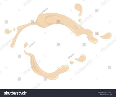 Mayonnaise Sauce Cream Stains Flowing Drops Stock Vector Royalty Free