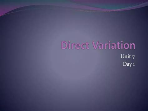 Ppt Direct Variation Powerpoint Presentation Free Download Id 3063262