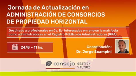 Ref 8502I Jornada de Actualización en Administración de Consorcios de