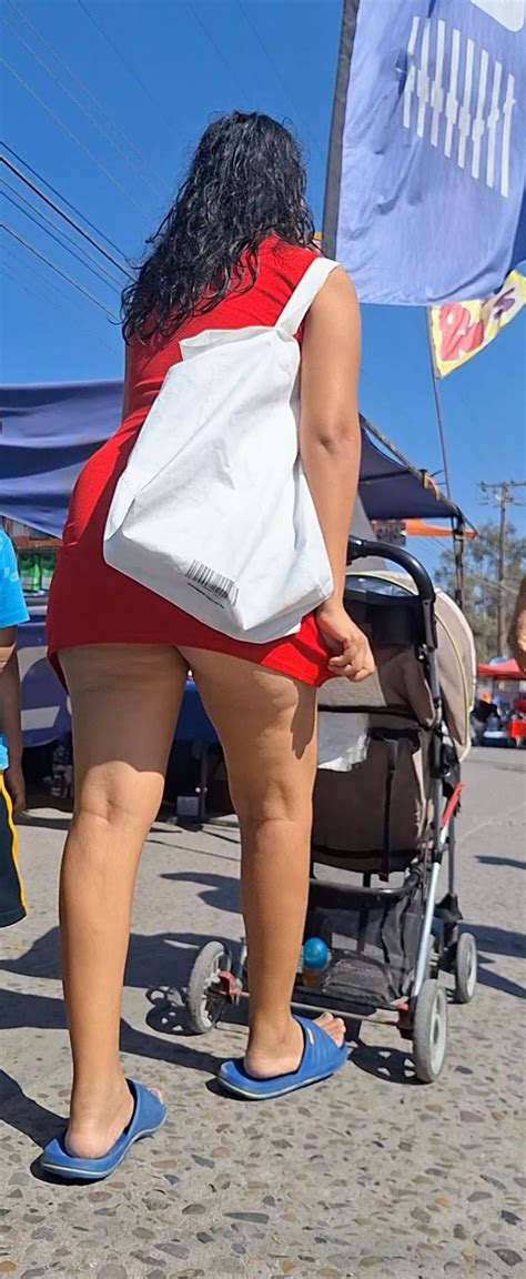 Shameless Milf Latina In A Very Short Red Dress Showing Off Her Cheeks I Appreciate It Oc