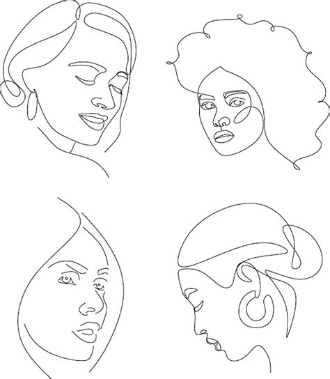 Premium Vector Set Of Portraits Simple Minimalist Vector Illustration