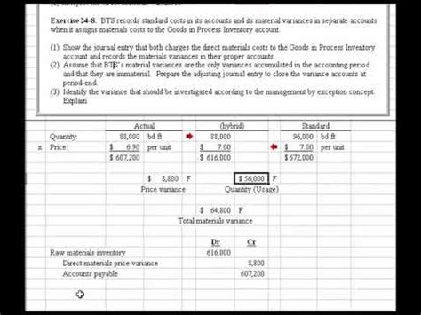 Variance Computation And Related Journal Entries Part 2 YouTube