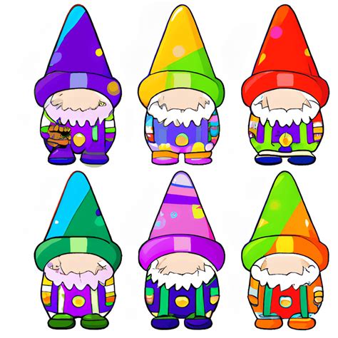 Gr Fico Kawaii Chibi De Gnomos Coloridos Creative Fabrica