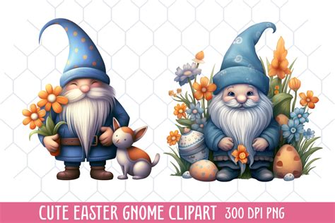 Cute Easter Gnome Sublimation Clipart Graphic By CraftArt Creative