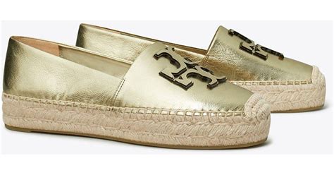 Tory Burch Ines Platform Espadrille In Metallic Lyst