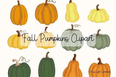 Fall Pumpkins Clipart Graphic by Kelly Light Graphics · Creative Fabrica