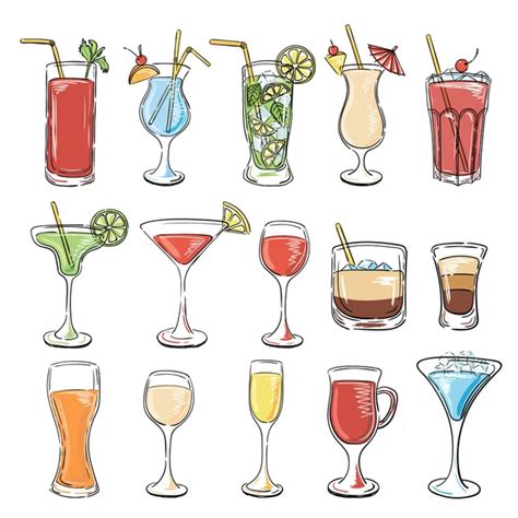 Watercolor Cocktails Set Stock Vector Image By Inspiring Vector Gmail