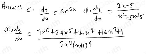 Solved A Differentiate I Y 2e 3x Ii Y Ln X 2 5x 5 Iii Y