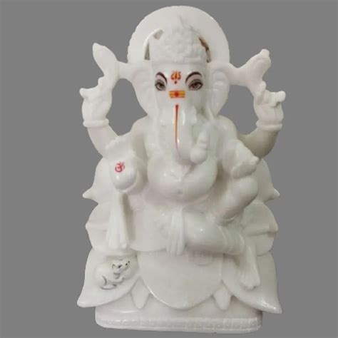 Plain White Marble Ganesh Statue Size Inch Height At Rs In Alwar