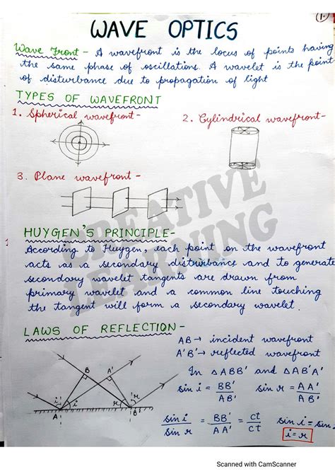 Solution Wave Optics Th Science Physics Handwritten Notes Studypool