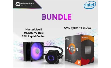 AMD Ryzen 5 3500X Processor + Cooler Master MasterLiquid ML120L V2 RGB ...