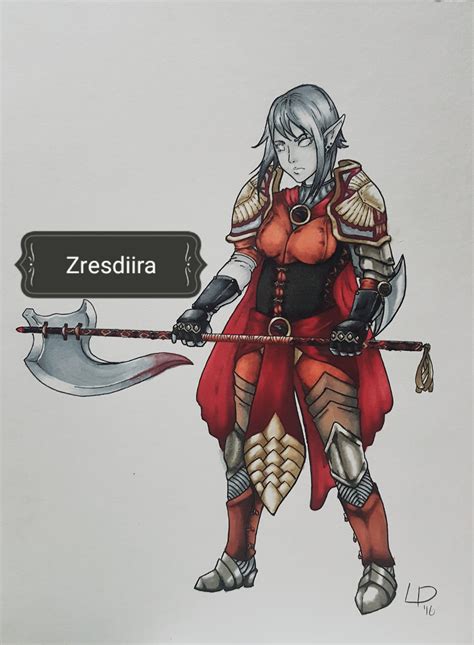 Oc Zrediira Half Drow Paladin Of The Raven Queen Rcharacterdrawing