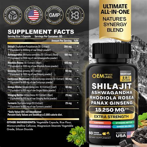 Oem Sea Moss Shilajit Black Seed Oil Ashwagandha Turmeric Bladderwrack