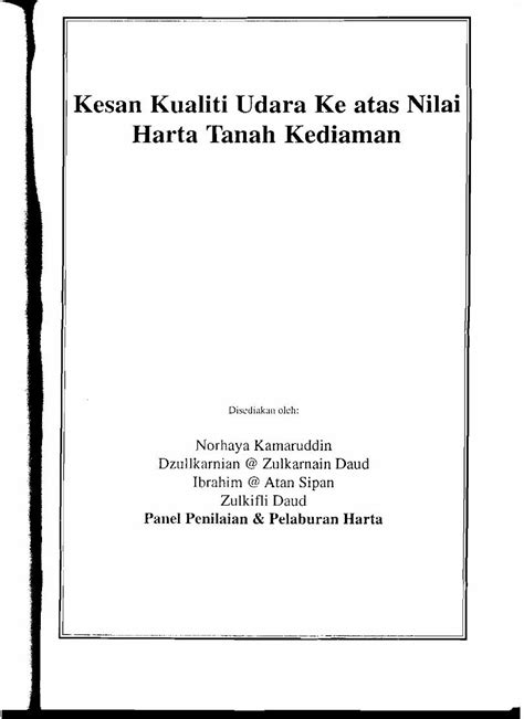 Pdf Kesan Kualiti Udara Ke Atas Nilai Harta Tanah Kediaman Pdf