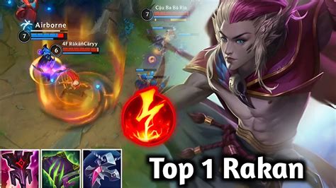 Wild Rift Top 1 Rakan Support Lane Gameplay YouTube