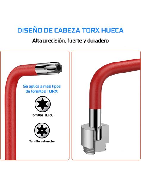 Juego De Llaves Torx Inviolables Acodadas En L T A T Piezas