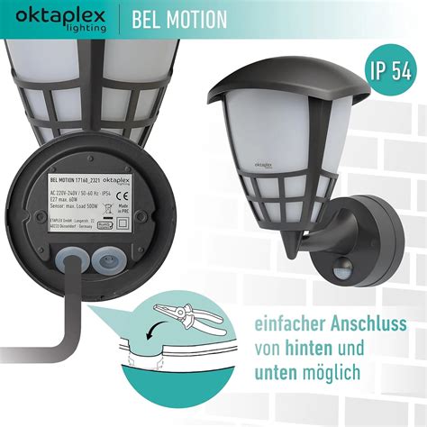 Oktaplex Au Enlampe Mit Sensor Bel E Leuchtmittel Au Enleuchte V