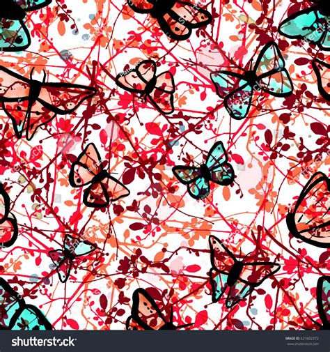 Seamless Vector Pattern Teal Pink Butterflies Stock Vector (Royalty Free) 621602372 | Shutterstock