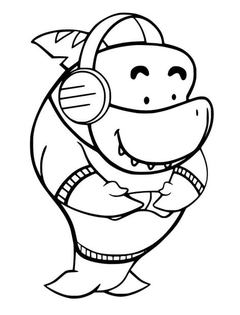 Big Gil Shark From Ryan S World Coloring Page Printable Coloring Page