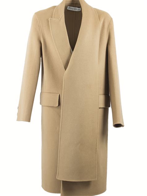 J W Anderson Shawl Collar Coat In Cammello