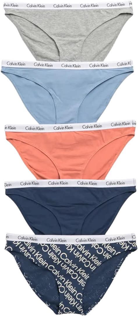 Calvin Klein Women S Underwear Carousel Bikini Pack Us Alpha Medium Regular Regular Blue