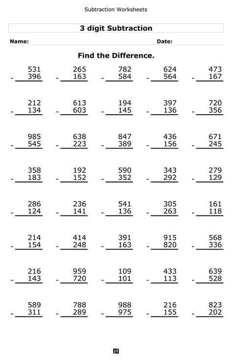 Master 3 Digit Subtraction With Regrouping Free Worksheets For Practice