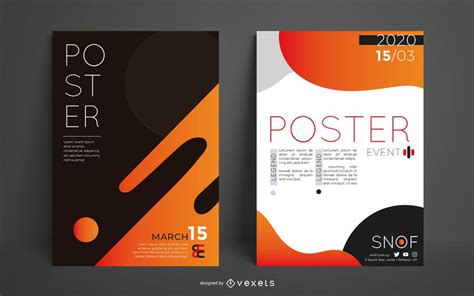 Conjunto De Design De Cartaz Edit Vel Abstrato Baixar Vector