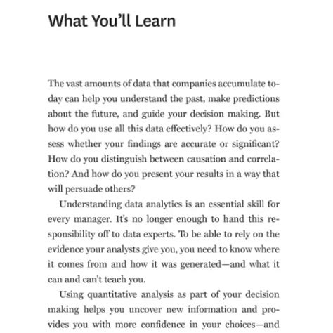 Hbr Guide To Data Analytics Basics For Managers