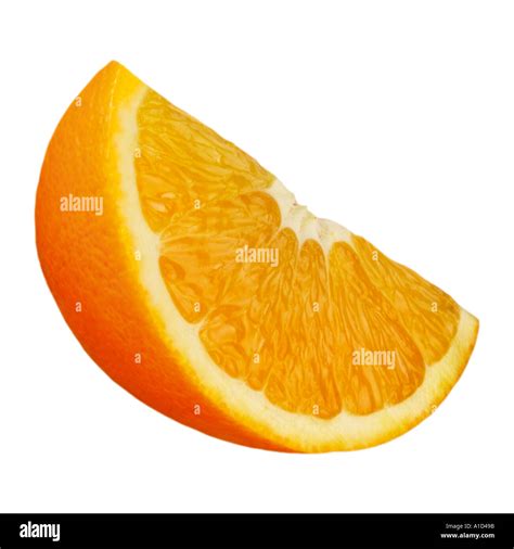 ORANGE SLICE ON WHITE Stock Photo - Alamy