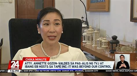 Atty Annette Gozon Valdes Sa Pag Alis Ng TVJ At Ibang EB Hosts Sa Tape