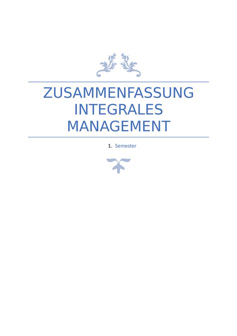 Def Im Zusammenfassung Zusammenfassung Integrales Management