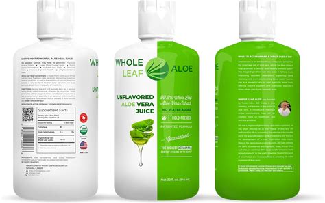 Whole Leaf Aloe Vera Juice Potente Sin Sabor Para La Salud